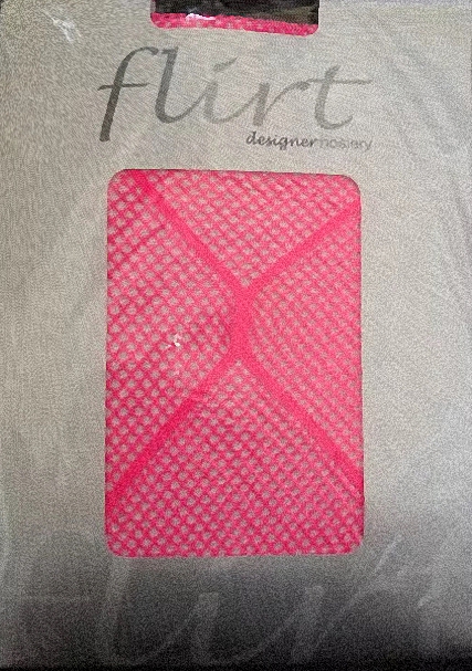 (image for) Flirt Hot Pink Fishnet One Size Tights with Large Diamond Pattern.